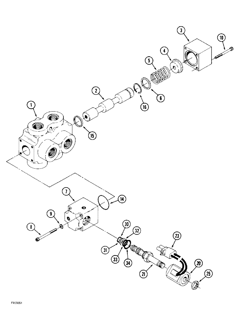 Схема запчастей Case IH 9330 - (5-034) - DOUBLE SELECTOR VALVE, STEERABLE AXLE HYDRAULICS (05) - STEERING