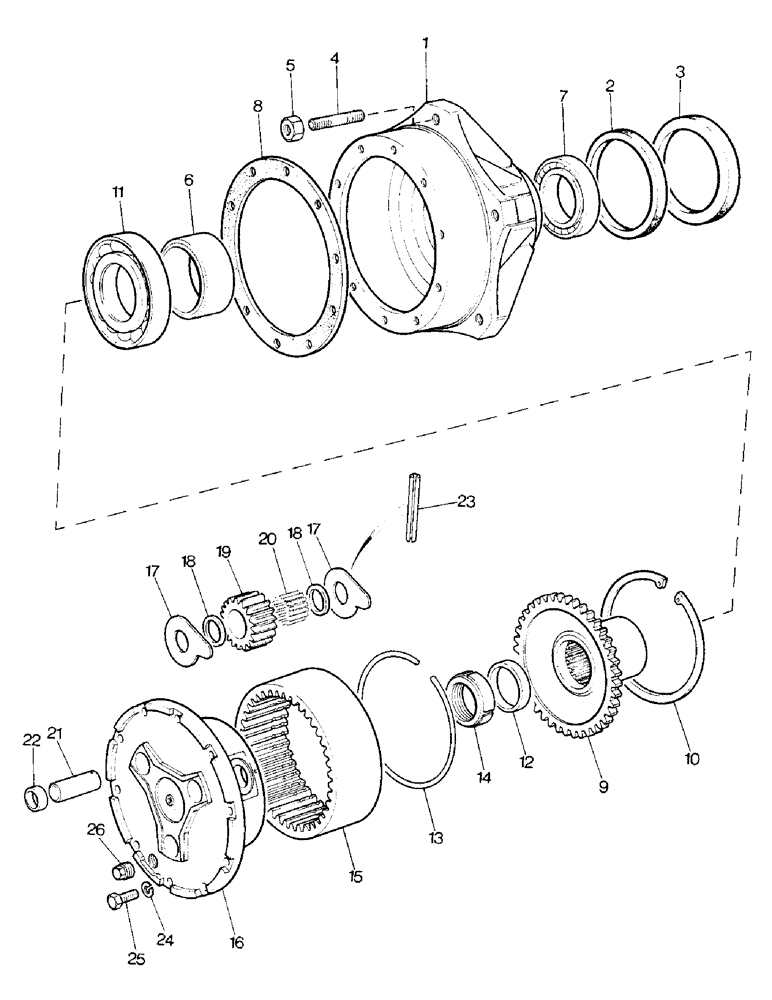 Схема запчастей Case IH 1290 - (G-11) - FRONT HUBS AND REDUCTIONS, MFD CARRARO AXLE (04) - FRONT AXLE