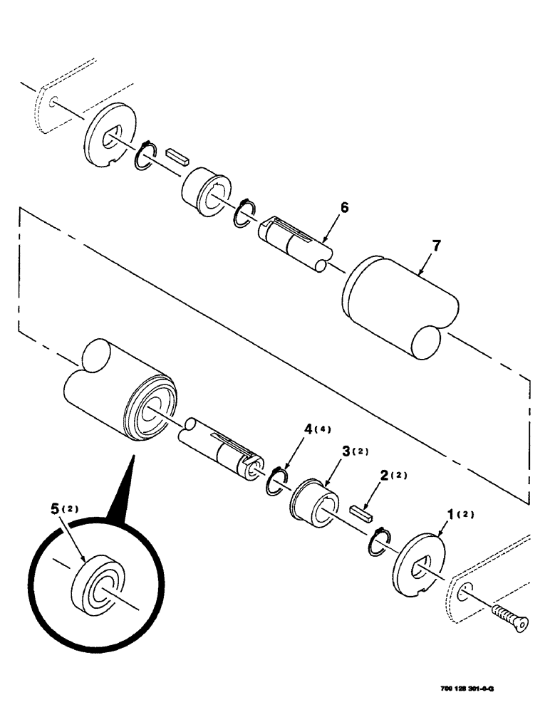 Схема запчастей Case IH 8460 - (5-12) - TAILGATE ROLLER SHAFT ASSEMBLY, TAILGATE ROLLER SHAFT ASSEMBLY SHOWN BELOW IS OPTIONAL (16) - BALE EJECTOR