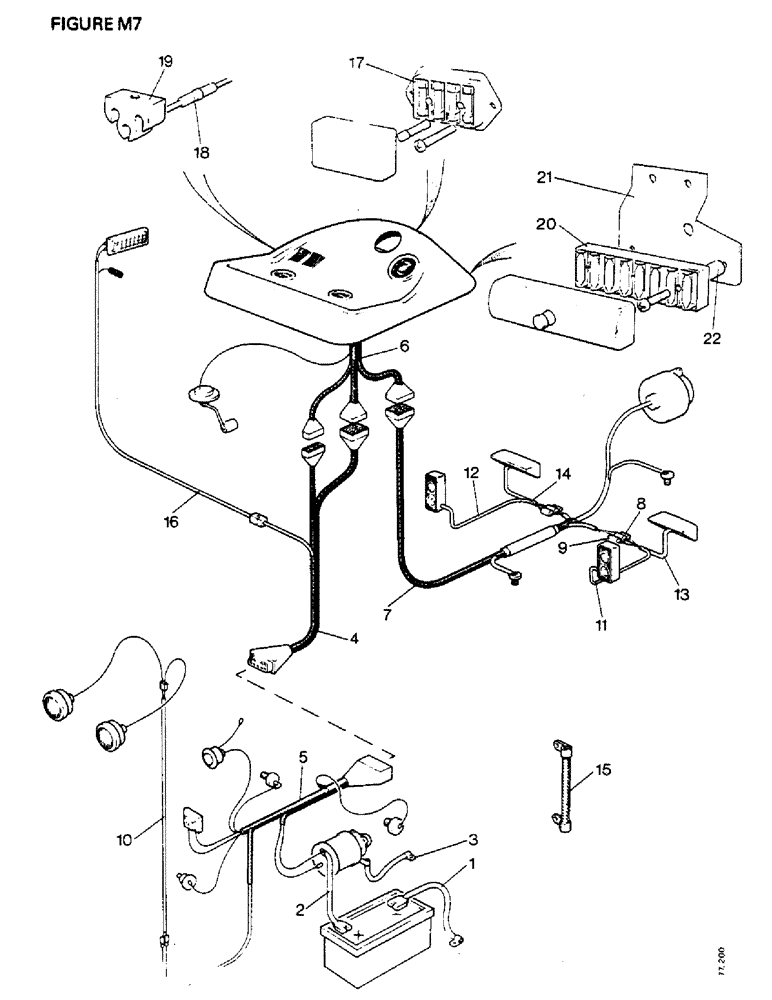 Схема запчастей Case IH 1410 - (M7-1) - ELECTRICAL EQUIPMENT, ELECTRICAL WIRING, STARTING AND HEADLAMPS (06) - ELECTRICAL SYSTEMS