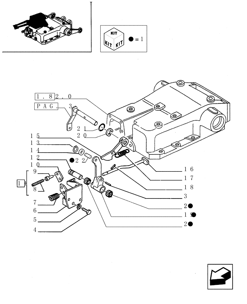 Схема запчастей Case IH JX80 - (1.82.5[06]) - LIFT CONTROLS - TIE-ROD, LEVER AND BEARING (07) - HYDRAULIC SYSTEM