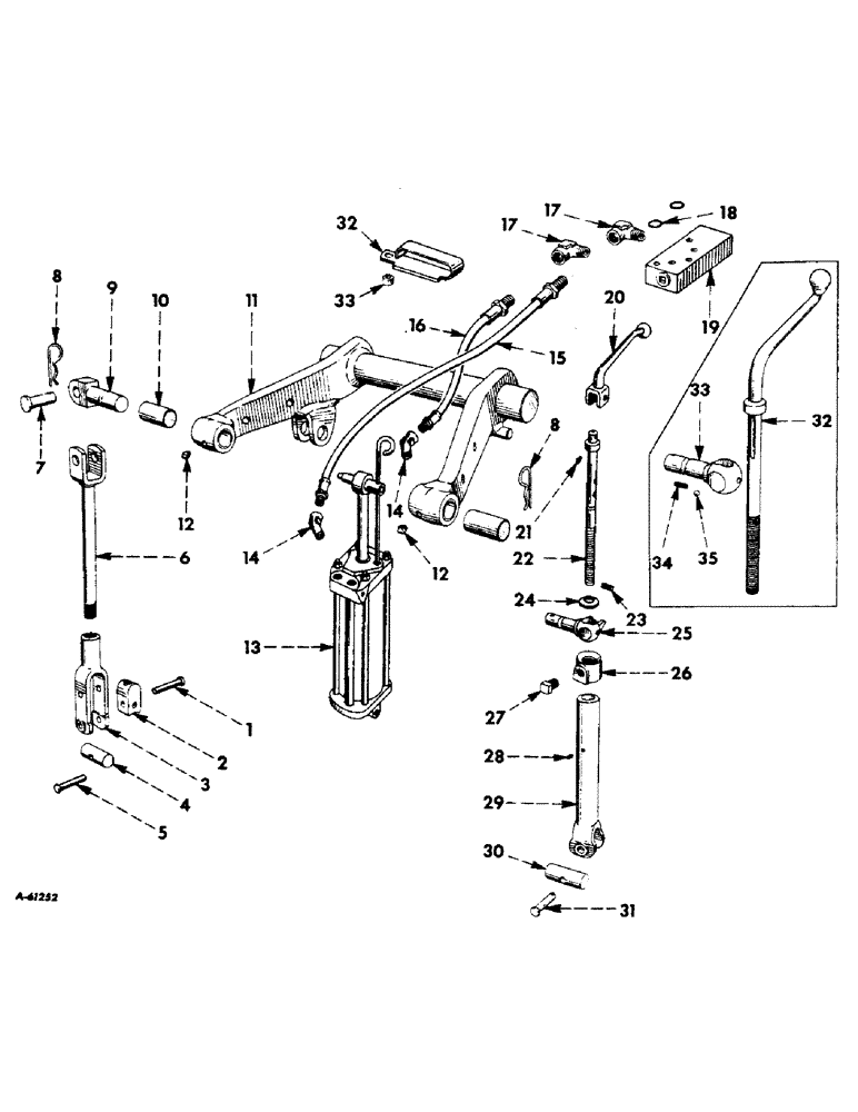 Схема запчастей Case IH 350 - (333) - ATTACHMENTS, ROCKSHAFT, LIFT & LEVELING LINK, HYDRAULIC CYLINDER & CONNECTIONS Attachments