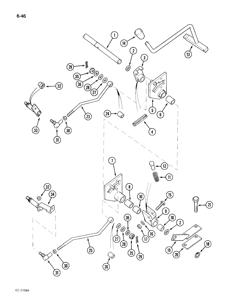 Схема запчастей Case IH 495 - (6-046) - TRANSMISSION RANGE SHIFT CONTROL, WITHOUT FORWARD AND REVERSE ATTACHMENT (06) - POWER TRAIN