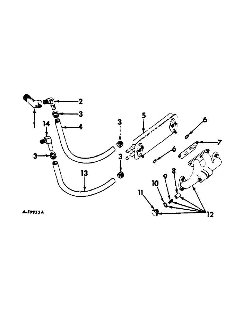 Схема запчастей Case IH 460 - (053) - COOLING SYSTEM, DIESEL ENGINE OIL COOLER, INTERNATIONAL 460 SERIES COOLING SYSTEM