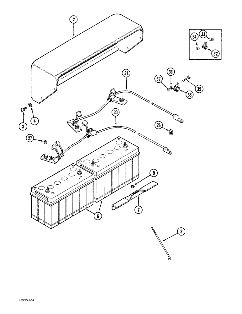 Схема запчастей Case IH 1844 - (4-40) - BATTERY BOX, BATTERY AND CABLES (06) - ELECTRICAL SYSTEMS