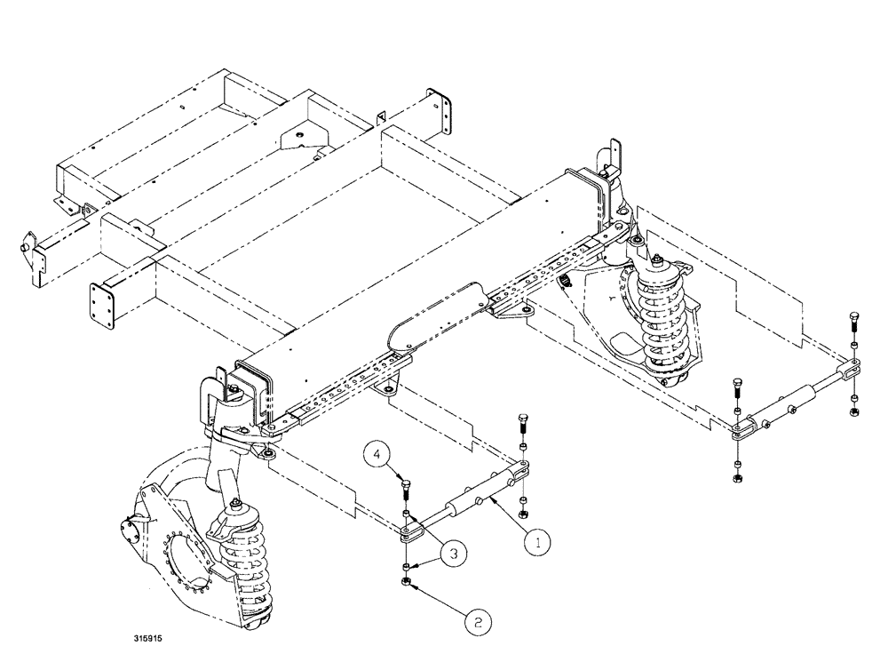 Схема запчастей Case IH SPX3200B - (066) - STEERING CYLINDER GROUP (41) - STEERING