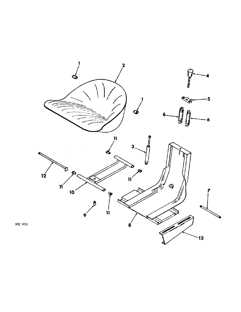 Схема запчастей Case IH 210 - (M-05) - SEAT, OPERATORS PLATFORM AND MISCELLANEOUS, OPERATORS SEAT(WILLBALD GRAMMER, 1970 SEASON ONLY (10) - OPERATORS PLATFORM