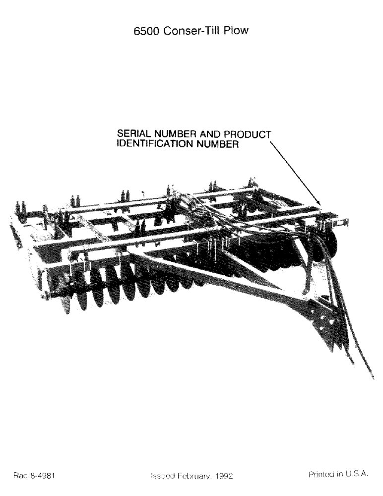 Схема запчастей Case IH 6500 - (1-2) - SERIAL NUMBER AND PRODUCT IDENTIFICATION NUMBER (00) - PICTORIAL INDEX