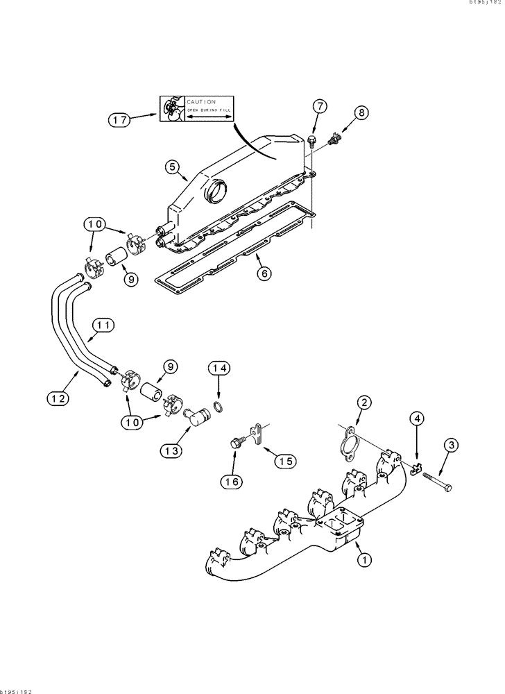 Схема запчастей Case IH 2155 - (2-18) - MANIFOLDS, 6TA-830 ENGINE, PRIOR TO COTTON PICKER P.I.N. JJC0156230 (01) - ENGINE