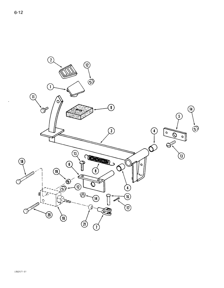 Схема запчастей Case IH 1844 - (6-12) - FOOT-N-INCH PEDAL (03) - POWER TRAIN