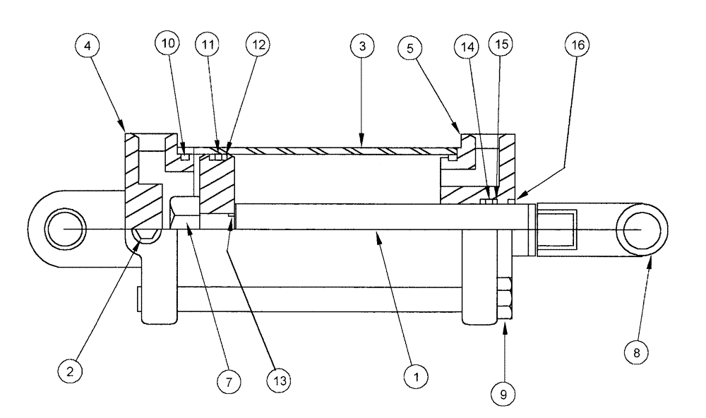 Схема запчастей Case IH NFX - (8-12) - HYDRAULIC LIFT CYLINDER 5 INCH BORE X 30 INCH STROKE (08) - HYDRAULICS