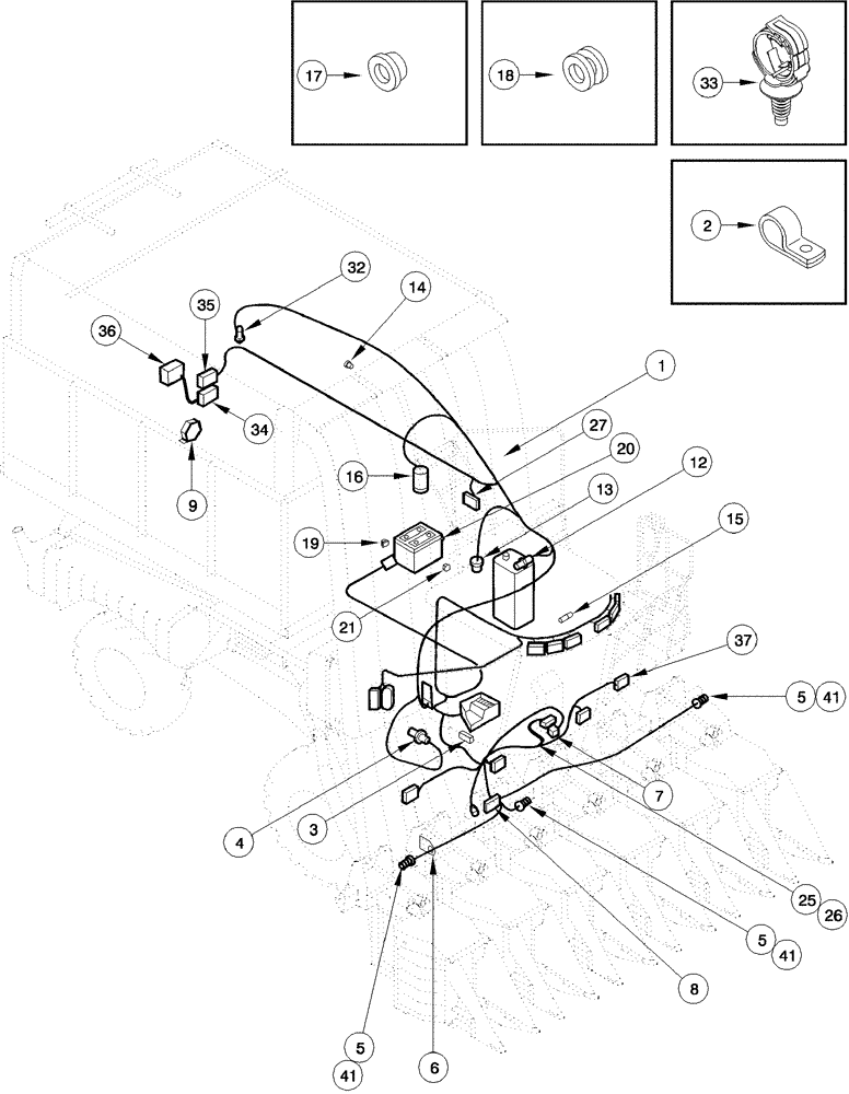 Схема запчастей Case IH 620 - (04-11) - HARNESS, LEFT HAND SIDE - COMPONENT LOCATIONS (06) - ELECTRICAL SYSTEMS