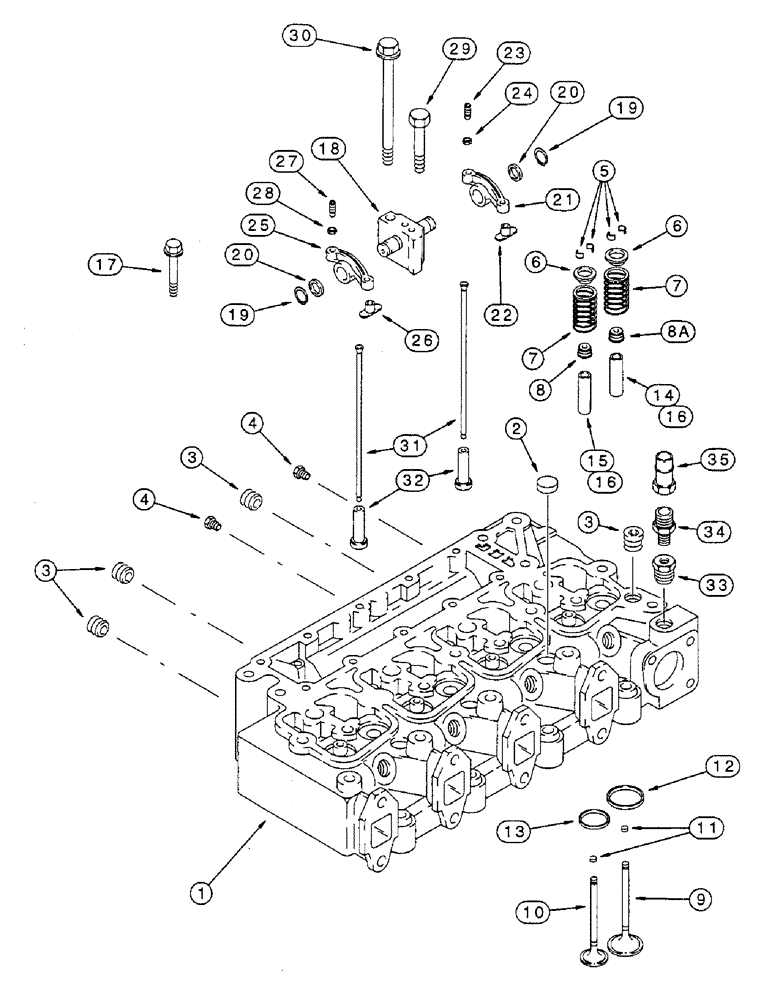 Схема запчастей Case IH 8825HP - (10-28) - CYLINDER HEAD VALVE MECHANISM, 4T-390 EMISSIONS CERTIFIED ENGINE (02) - ENGINE