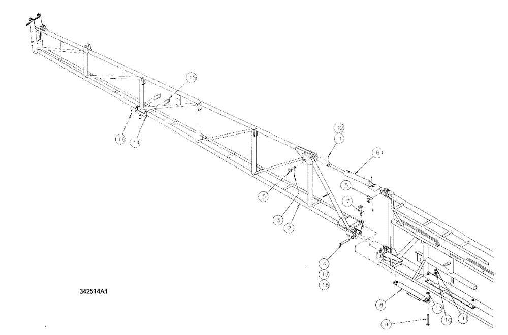 Схема запчастей Case IH SPX3200 - (08-007) - BOOM GRP, LH-60 - 1.25"PV (78) - SPRAYING