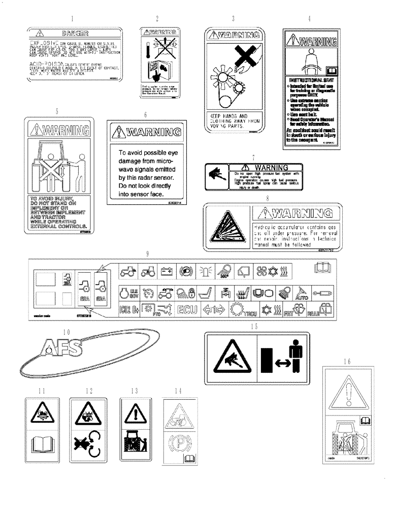 Схема запчастей Case IH MAGNUM 215 - (09-71) - DECALS (09) - CHASSIS/ATTACHMENTS