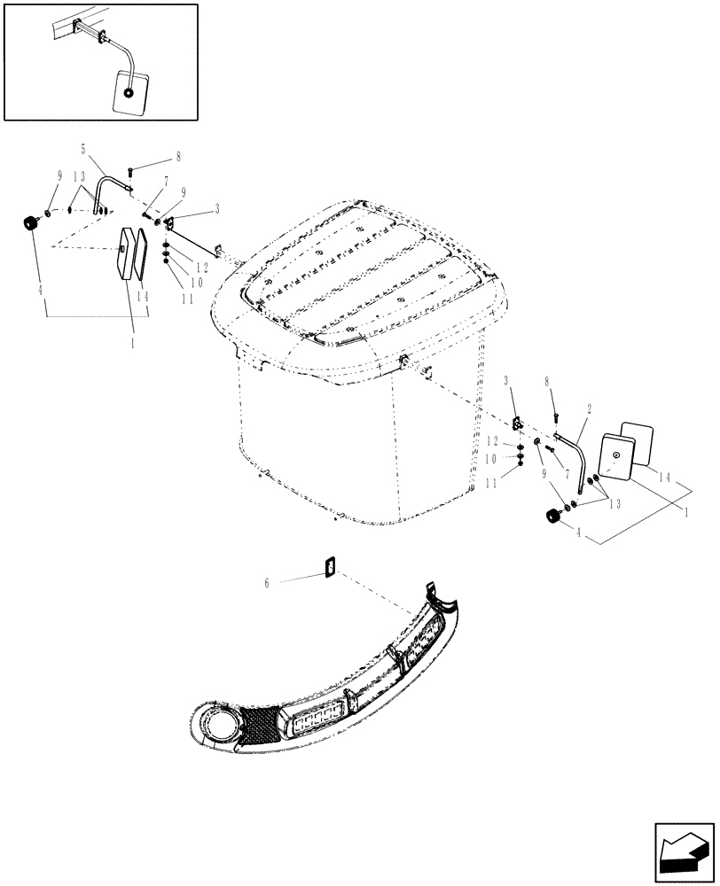 Схема запчастей Case IH WD2303 - (10.29) - STANDARD MIRRORS (10) - CAB