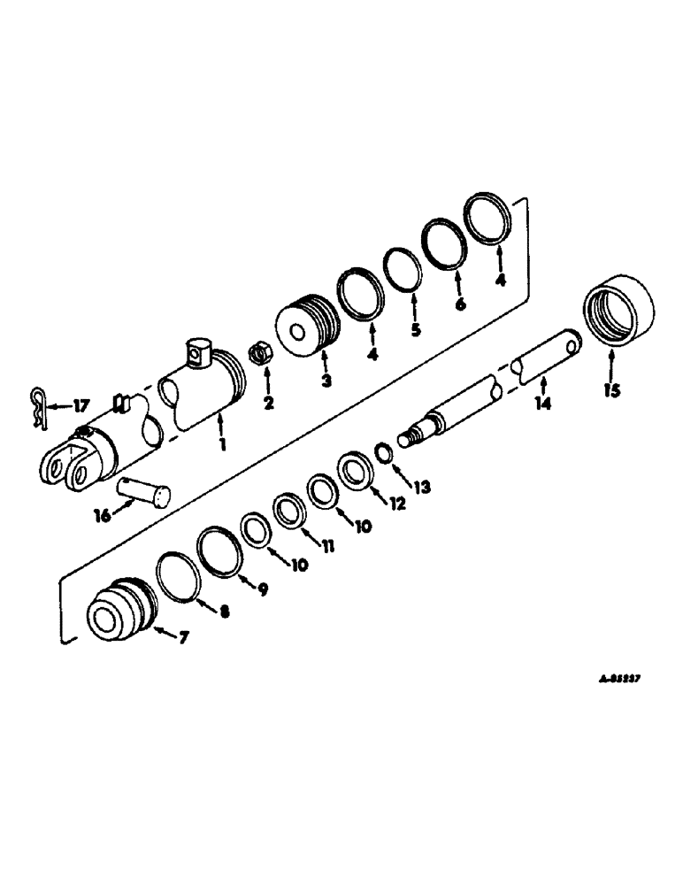 Схема запчастей Case IH 95 - (10-16) - HYDRAULICS, LIFT HYDRAULIC CYLINDER, 3-1/2 X 50-13/16 INCH DOUBLE ACTING (07) - HYDRAULICS