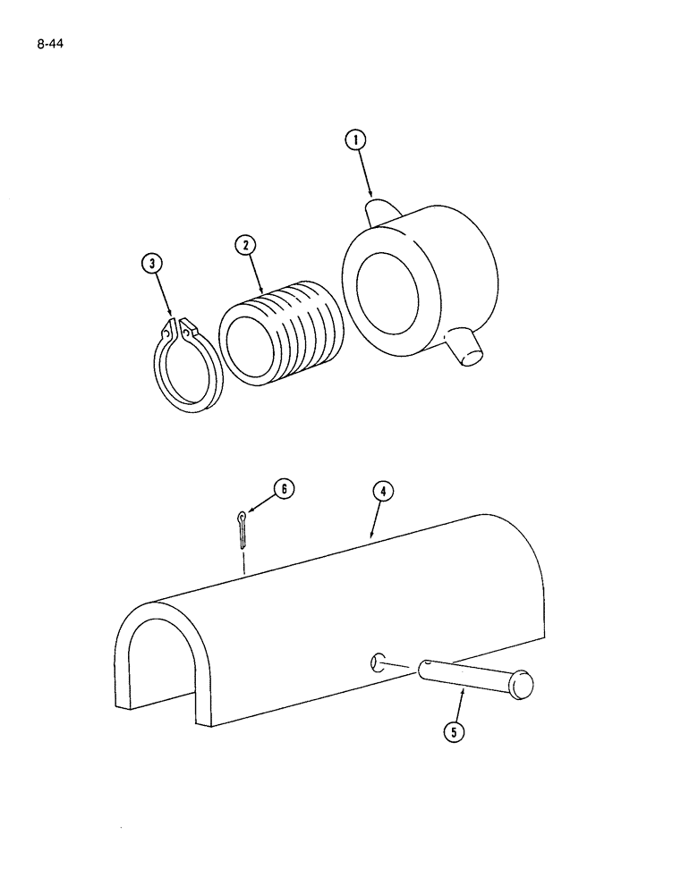 Схема запчастей Case IH 7200 - (8-44) - STROKE CONTROL COLLAR AND HYDRAULIC CYLINDER STOP, STROKE (08) - HYDRAULICS