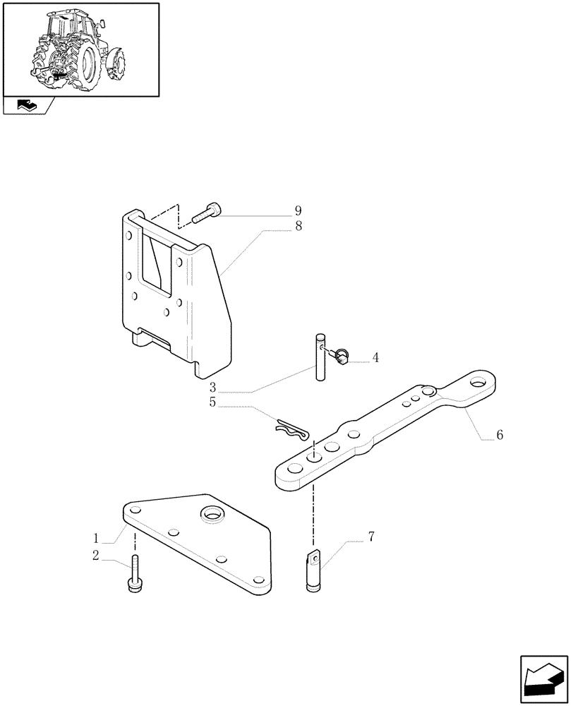 Схема запчастей Case IH MAXXUM 120 - (1.89.0/02) - INDIPENDENT SWINGING DRAWBAR LESS CLEVIS - NA (VAR.330934) (09) - IMPLEMENT LIFT