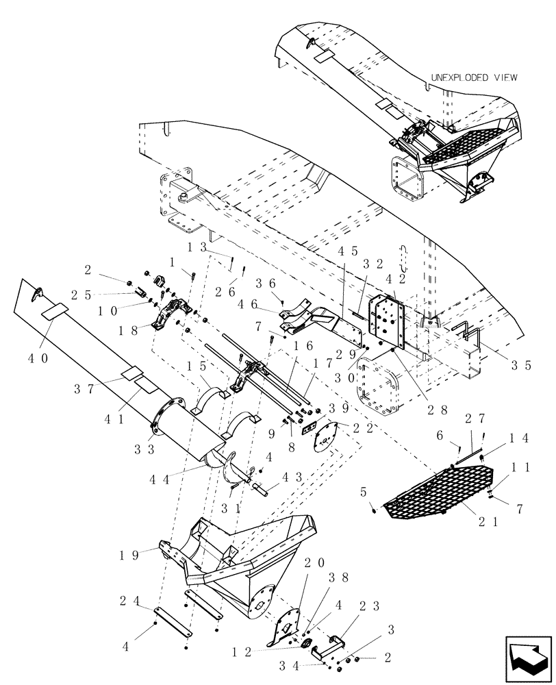 Схема запчастей Case IH 2230 - (58.120.01) - AUGER HOPPER ASSEMBLY (58) - ATTACHMENTS/HEADERS