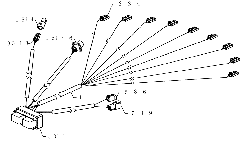 Схема запчастей Case IH 2280 - (55.640.04) - FLOW GATEWAY HARNESS (55) - ELECTRICAL SYSTEMS