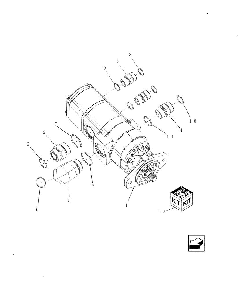 Схема запчастей Case IH 7010 - (35.220.03[02]) - PUMP, TRIPLE GEAR (35) - HYDRAULIC SYSTEMS