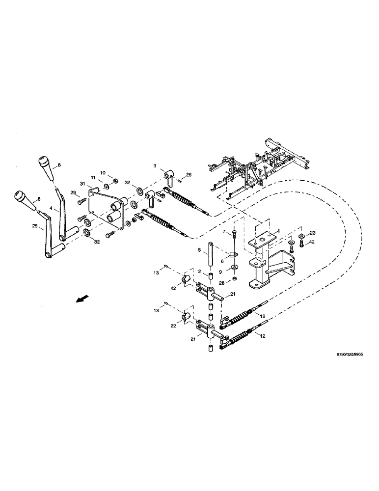 Схема запчастей Case IH 8790 - (064) - OPERATORS PLATFORM, GEAR SHIFT - 36266693 (90) - PLATFORM, CAB, BODYWORK AND DECALS