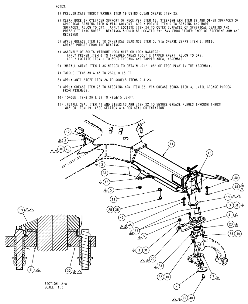 Схема запчастей Case IH SPX4410 - (04-009) - AXLE GROUP, STEER, RF Suspension & Frame