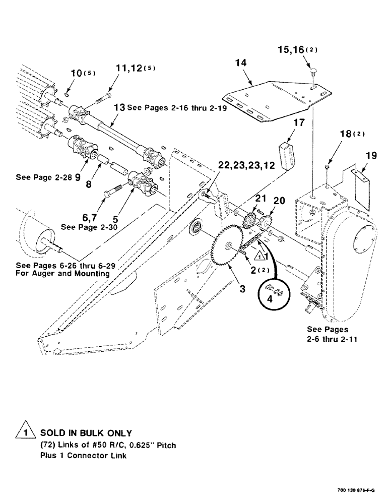 Схема запчастей Case IH 8840 - (2-12) - AUGER DRIVE ASSEMBLY (S.N. CFH0032001 THRU CFH0095399) (58) - ATTACHMENTS/HEADERS