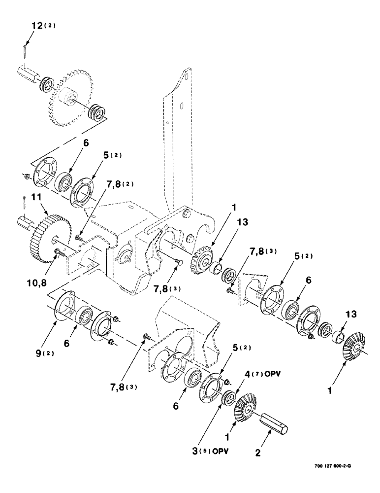 Схема запчастей Case IH 8750 - (2-16) - GATHERING DRIVE ASSEMBLY, RIGHT (58) - ATTACHMENTS/HEADERS