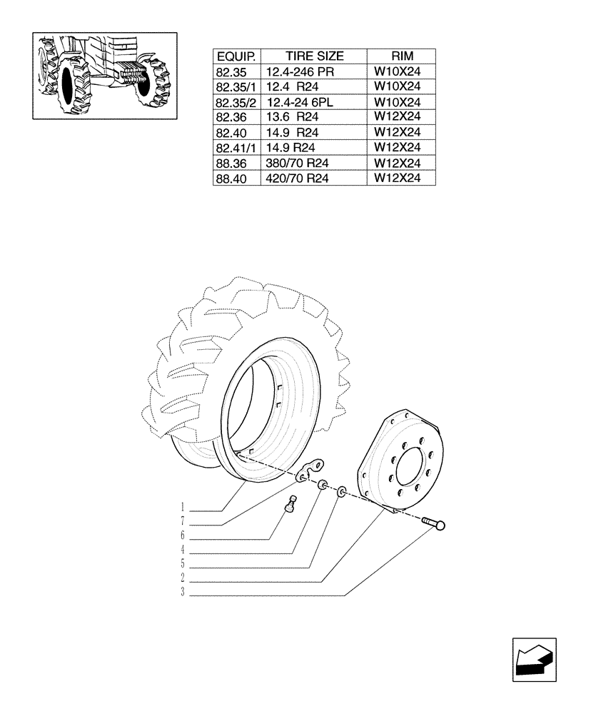 Схема запчастей Case IH MXU110 - (82.00[02]) - 4WD DRIVING WHEELS (11) - WHEELS/TRACKS