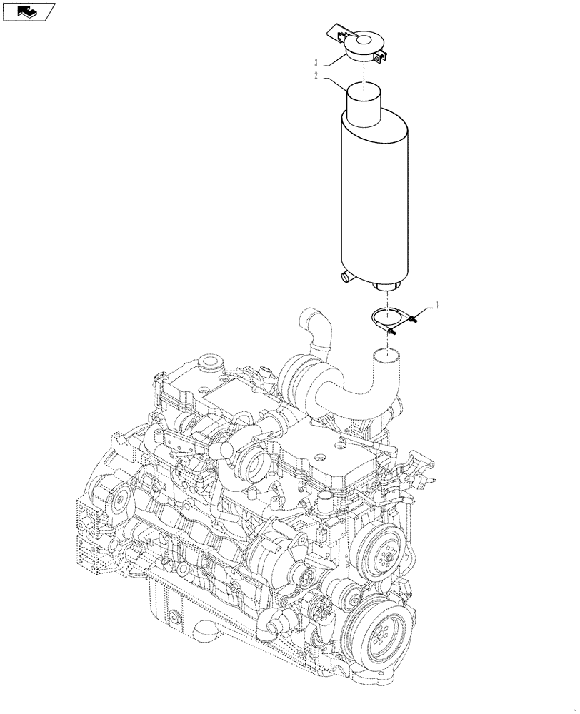 Схема запчастей Case IH 4420 - (03-038) - EXHAUST GROUP (01) - ENGINE