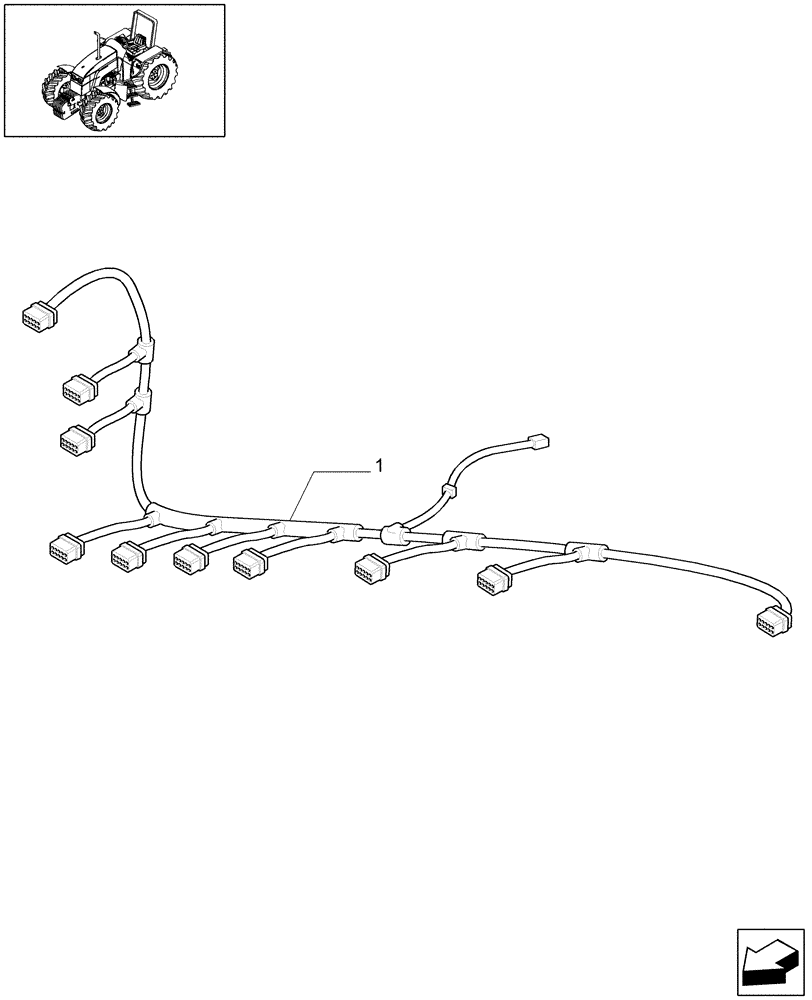 Схема запчастей Case IH MXU110 - (1.75.4[04]) - CONTROL PANEL CABLE - L/CAB (06) - ELECTRICAL SYSTEMS