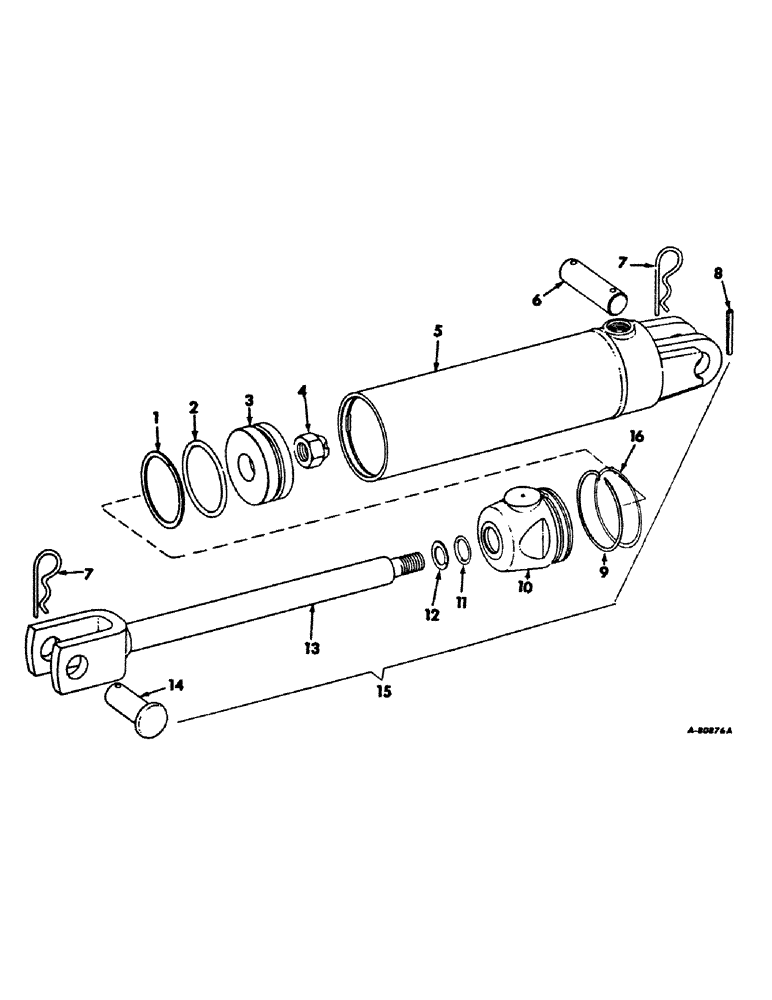 Схема запчастей Case IH 211 - (E-24) - HYDRAULIC CYLINDER, SINGLE ACTION, 3 IN. X 8 IN. 