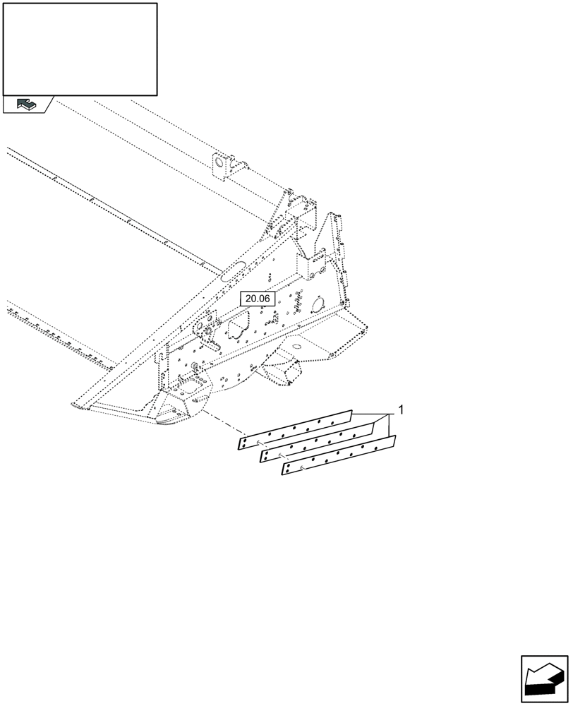 Схема запчастей Case IH 2050 - (20.39[01]) - ADJUSTMENT KIT MOVEABLE TABLE - D958 (20) - HEADER