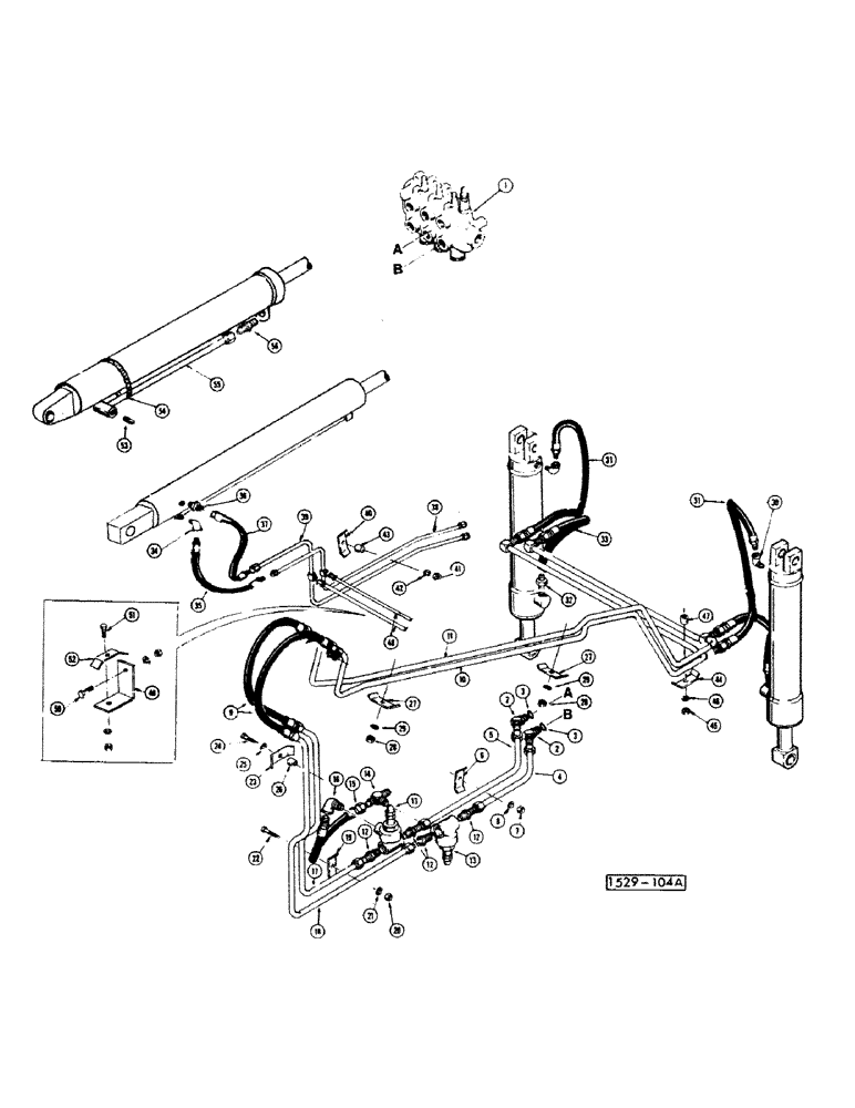 Схема запчастей Case IH 1529 - (087A) - HYDRAULICS STARTING FROM NO. 3755880 