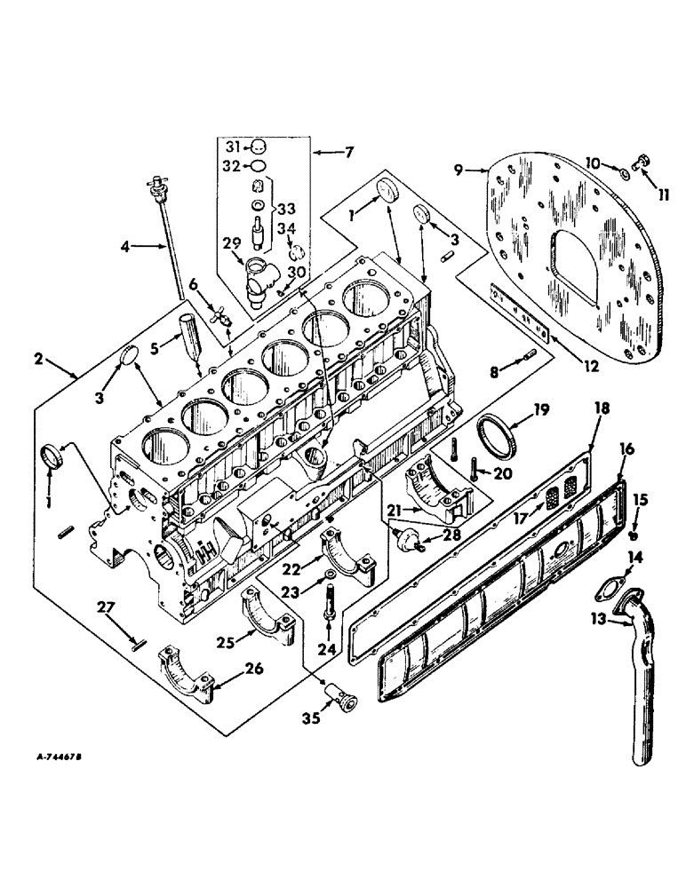 Схема запчастей Case IH 2706 - (D-03) - DIESEL ENGINES, CRANKCASE AND RELATED PARTS (01) - ENGINE