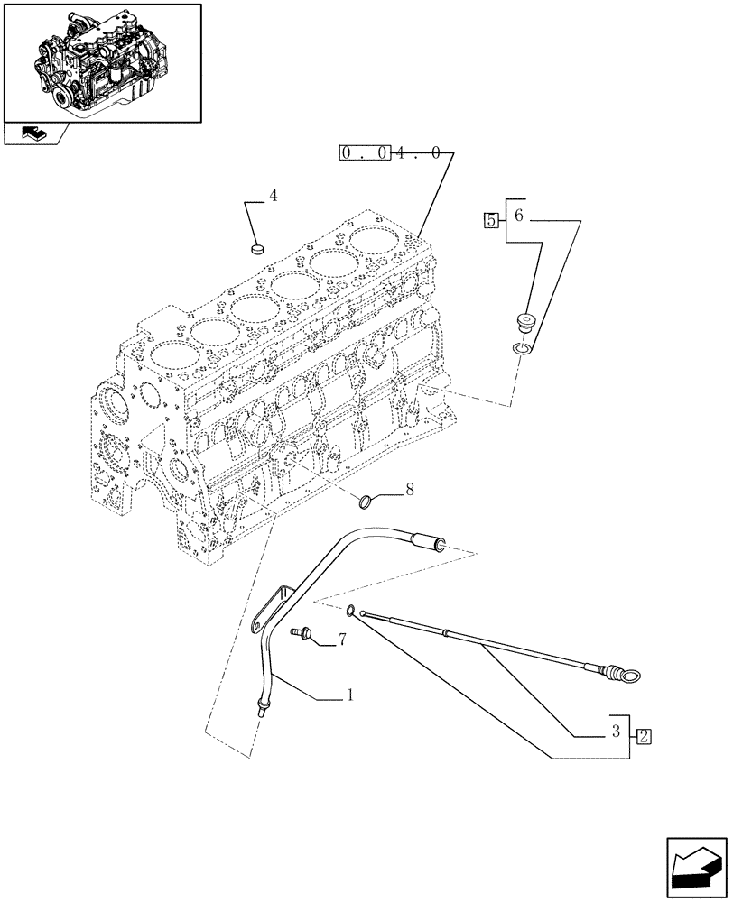 Схема запчастей Case IH F4HE9687G J101 - (0.27.0) - ENGINE OIL DIPSTICK (2855432 - 2855441) 