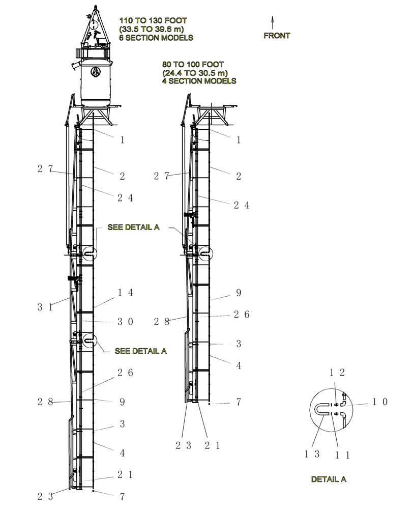 Схема запчастей Case IH SRX160 - (E.10.C[06]) - WHEELED BOOM - WING BOOM LAYOUTS E - Body and Structure