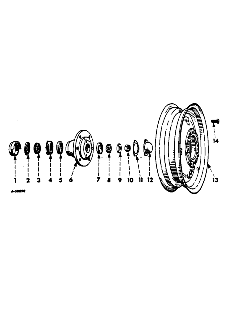 Схема запчастей Case IH 140 - (15-4) - WHEELS AND TRACTION, FRONT WHEELS AND RIMS, FOR 140 SERIES TRACTORS Wheels & Traction