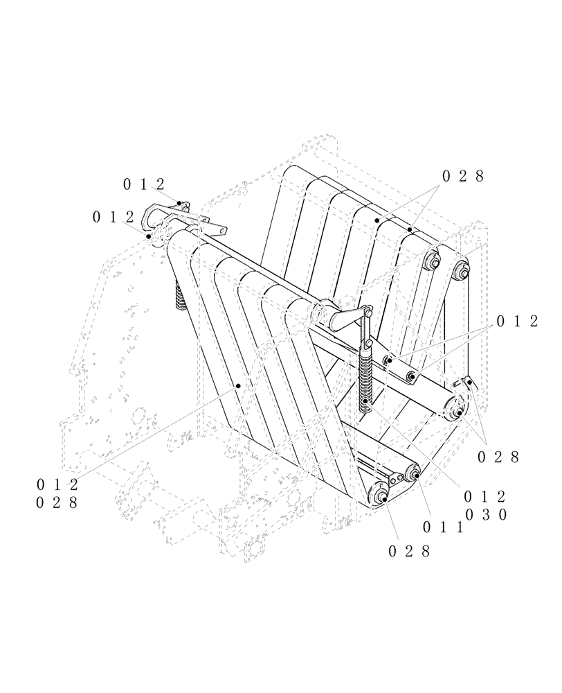 Схема запчастей Case IH RBX461 - (INDEX[5]) - PICTORIAL INDEX, BELTS & IDLER ROLLERS (011, 012, 028 & 030) (00) - GENERAL & PICTORIAL INDEX