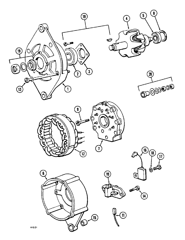 Схема запчастей Case IH 2140 - (4-10) - ALTERNATOR (04) - ELECTRICAL SYSTEMS