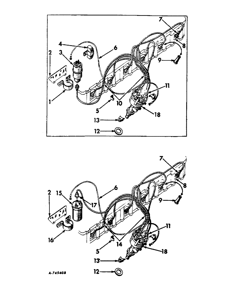 Схема запчастей Case IH 2806 - (G-03) - ELECTRICAL SYSTEM, SPARK PLUGS, COIL, CABLES AND DISTRIBUTOR (06) - ELECTRICAL SYSTEMS