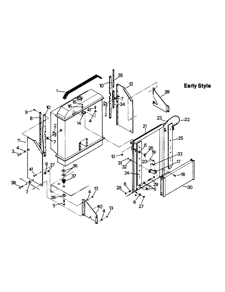 Схема запчастей Case IH PT225 - (04-26) - PT 225, PT 250, PT 270, PTA 296, PTA 297 & PT 350 RADIATOR MOUNTING (04) - Drive Train