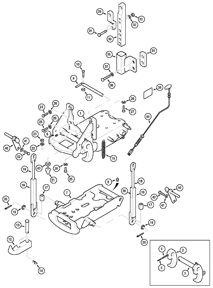 Схема запчастей Case IH C70 - (09-25) - AUTOMATIC HITCH (09) - CHASSIS/ATTACHMENTS