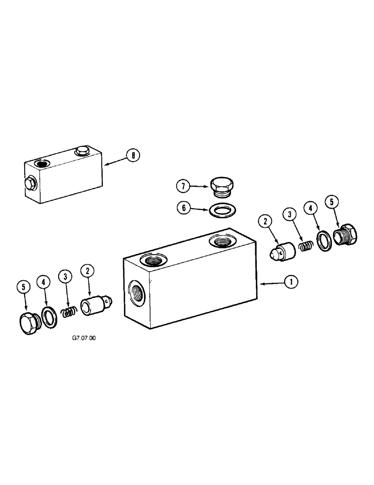 Схема запчастей Case IH 2140 - (8-70) - NON RETURN CONTROL VALVE (08) - HYDRAULICS