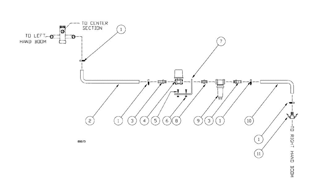 Схема запчастей Case IH SPX3185 - (204) - LIQUID PLUMBING, 60 3-BOOM SHUTOFF RH BOOM (78) - SPRAYING