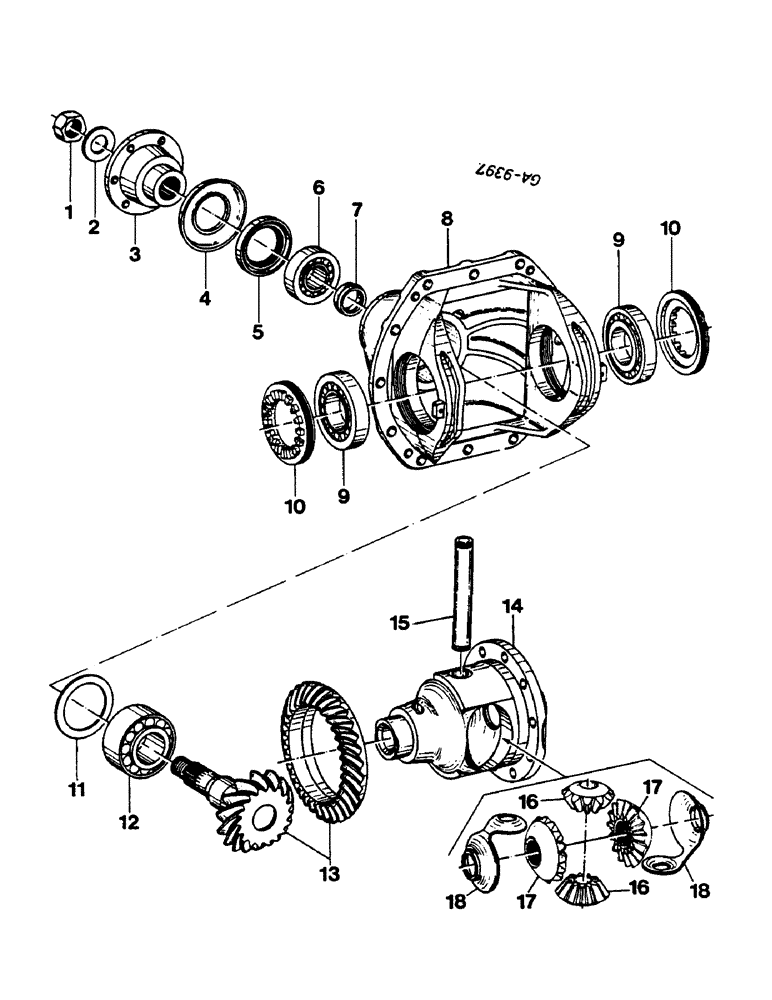 Схема запчастей Case IH 844 - (2B12) - DIFFERENTIAL APL - 1351 (04) - Drive Train