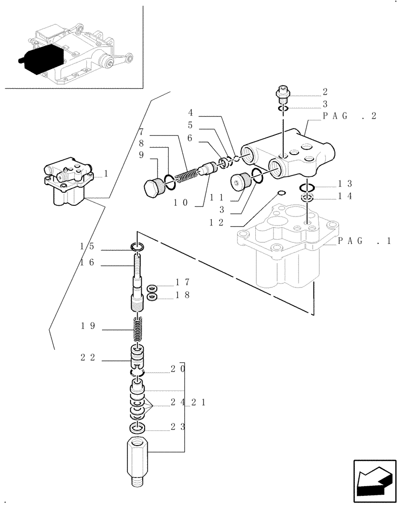 Схема запчастей Case IH JX100U - (1.82.4[03]) - LIFT CONTROL VALVE - VALVES & PARTS (07) - HYDRAULIC SYSTEM