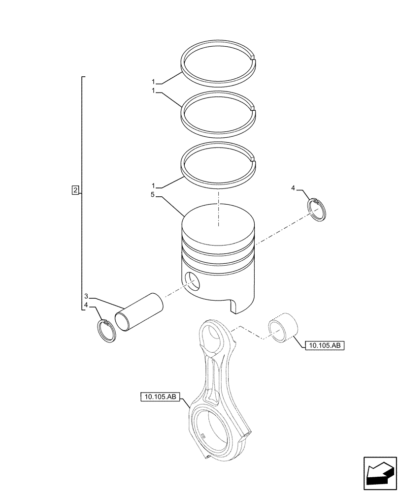 Схема запчастей Case IH FVAE2884X B200 - (0.08.2) - PISTON - ENGINE (504074213) 